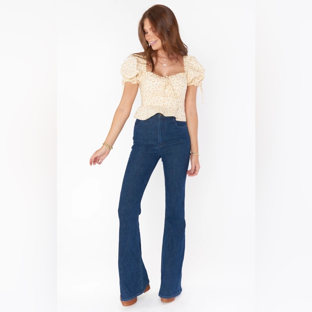 NWT Show Me Your Mumu Hawn Bell Jeans in Downpour, size 30